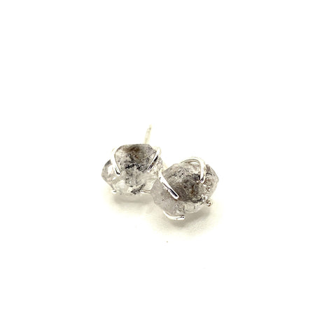 Lolawantsjewelry Earrings Raw Herkimer Diamond Wire Wrapped Earrings