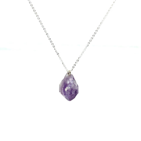 Lolawantsjewelry gemstone Necklace Raw Amethyst Crystal Necklace