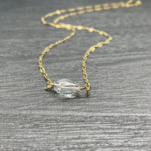 Lolawantsjewelry Necklaces Gold with Clear Quartz Necklace