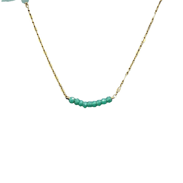 Lolawantsjewelry Necklaces Green Chrysoprase on gold