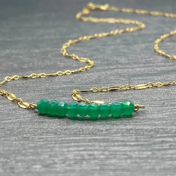 Lolawantsjewelry Necklaces Green Chrysoprase on gold