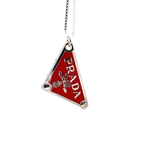 Lolawantsjewelry Necklaces Red Triangle on Silver